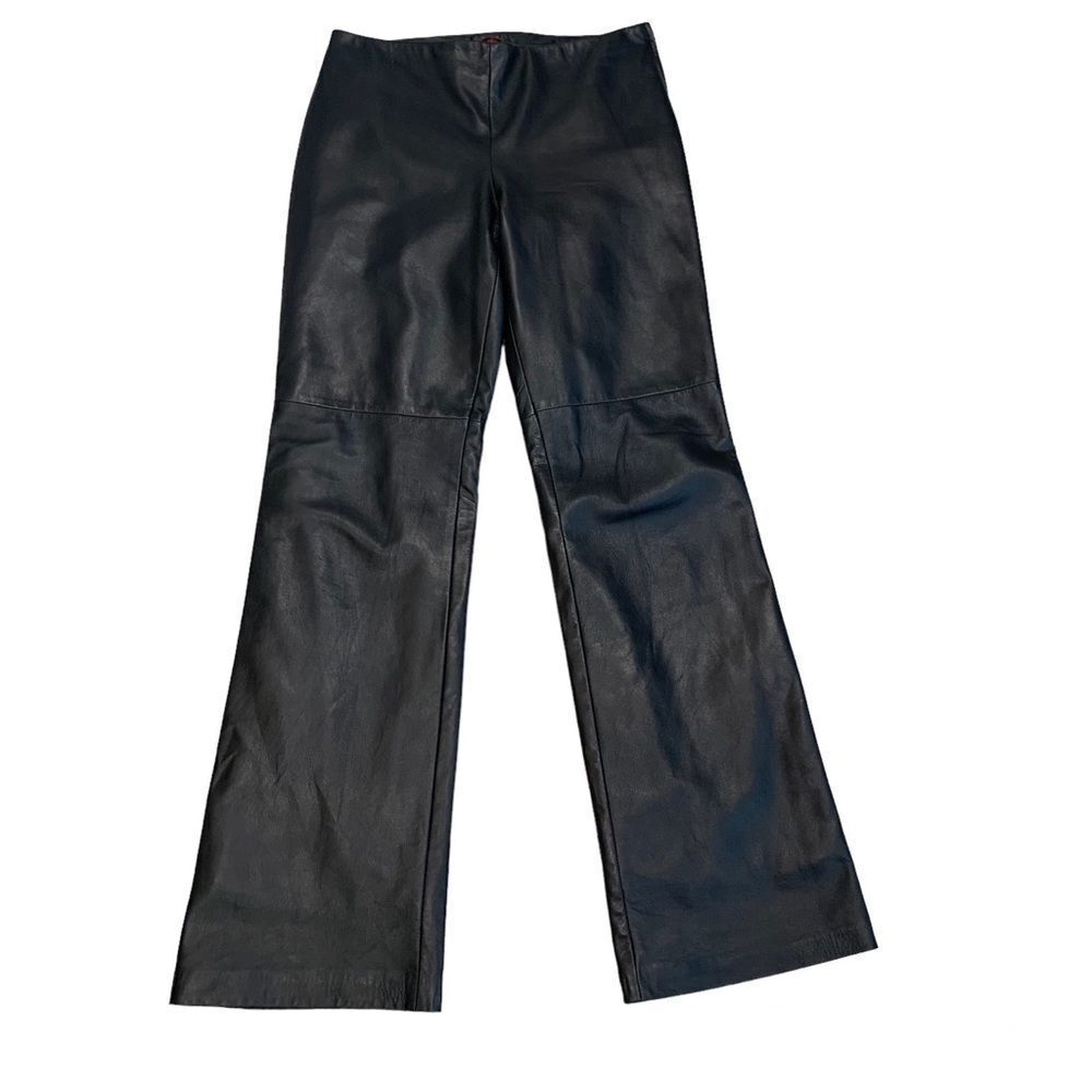 Danier Leather black italian leather trouser pants Sz 6